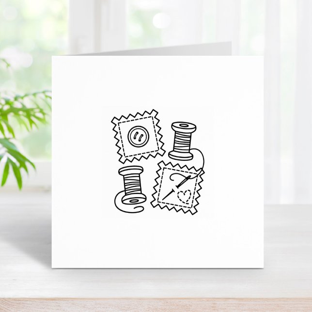 Nål-tråd 1 x 1 för sybåtar, Hobby Fabric-knapp Stämpel (Skapare uppladdad)