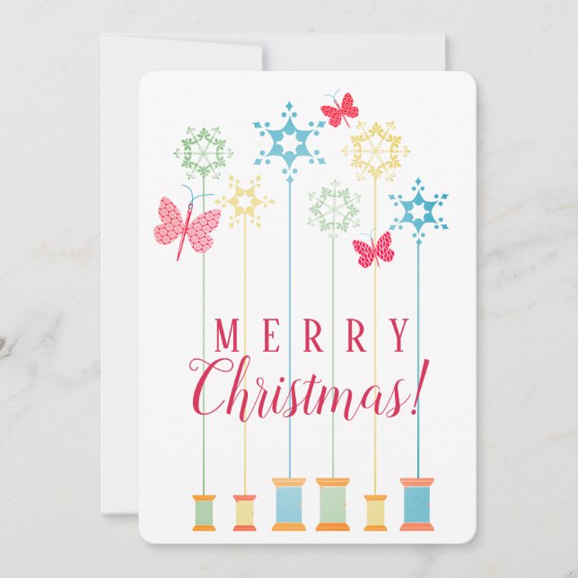 Nål trådfjärilar ger julkort (Framsida)