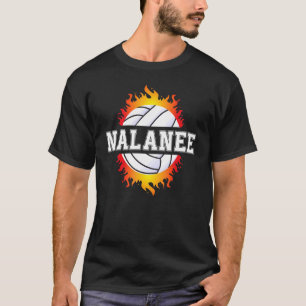 Nalanee Namn Volleyball Player Girls Boll och Net T Shirt