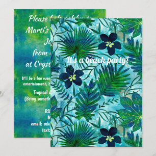 Nalani Hawaiian Tropical Garden Teal Inbjudningar
