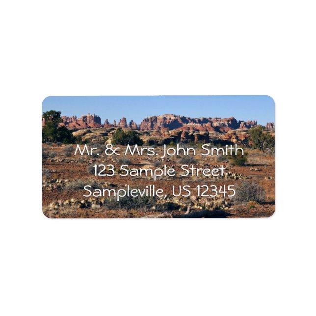 Nålar från Pothole Point Trail vid Canyonlands Adressetikett (Framsidan)