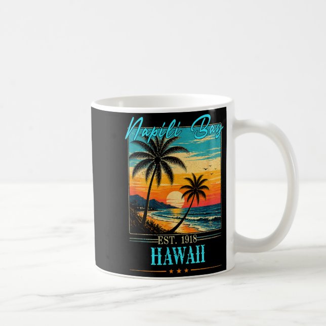 Nali Bay Hawaii Solnedgång Strand Sommar 2026 Kaffemugg (Höger)