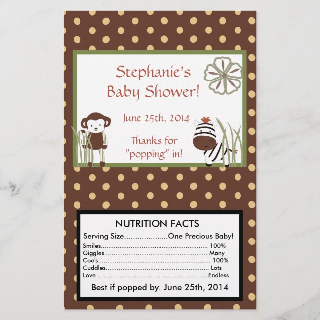 Nali Jungle Personlig Microwave Popcorn Wrapper Flygblad (Framsidan)