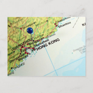 Nålkarta över Hong Kong Vykort