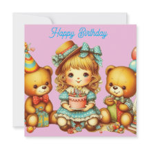 NALLAR födelsekort ~ ungt barn ~ Rosa ~