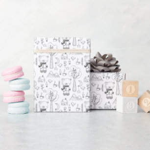 Nallar för Kid-julsvartvitt Presentpapper