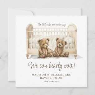 Nallar för Neutralt för avisering om dubbla Gravid Inbjudningar