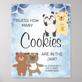 Nallar Hur många babyskyltar med babykläder Poster