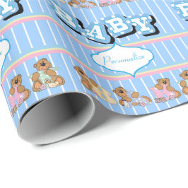 Nallar 🐻 i blått | Anpassa Presentpapper