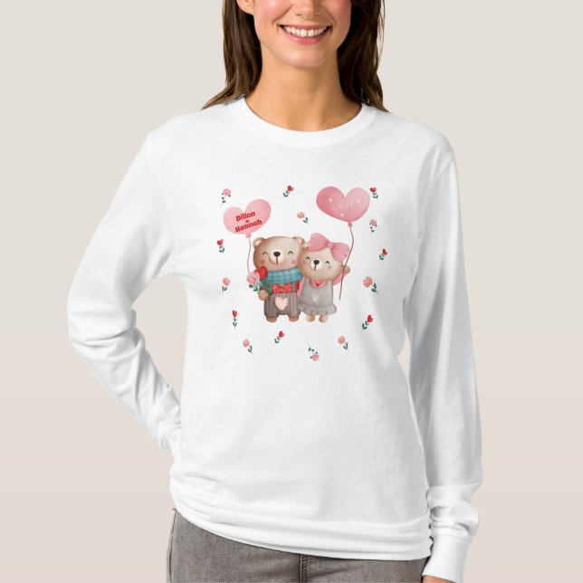 Nallar i Kärlek Valentine T Shirt (Framsida)