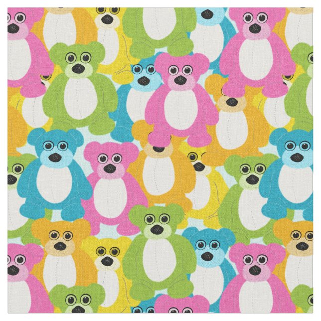 Nallar i Rainbow Färg Childrens och Baby Tyg (Närbild)