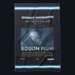 Nallar i rymden kökshandduk<br><div class="desc">En poster för en obefintlig science fiction-film där astronauter från människa och nalle möter utomjordingar i en avlägsen del av galaxen. Har en nalle som flyter i rymden över filmens titel "Bogon Flux". Vi har har sällskap.</div>