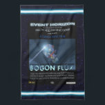 Nallar i rymden kökshandduk<br><div class="desc">En poster för en obefintlig science fiction-film där astronauter från människa och nalle möter utomjordingar i en avlägsen del av galaxen. Har en nalle som flyter i rymden över filmens titel "Bogon Flux". Vi har har sällskap.</div>