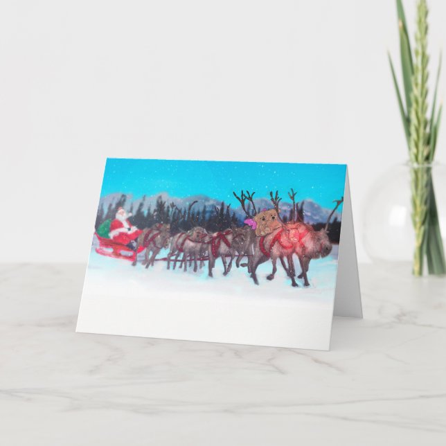 Nallar i snön, helgkort (Framsida)