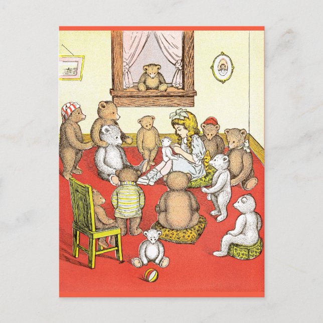 Nallar Samla runt Vykort (Framsida)