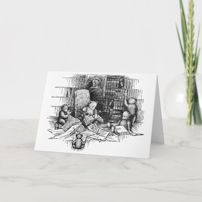 Nallar som läser i Bibliotek Kort (Framsida)