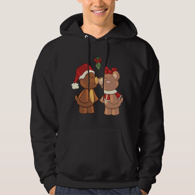 Nallar under Mistletoe vid jullinjen Hoodie (Framsida)