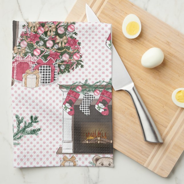 NALLARNA PRESENTER i JULGRANAR Kökshandduk (Vikt i Fjärdedel)