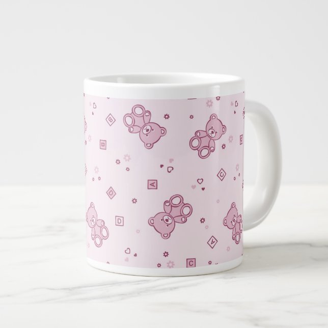 Nallarnas bakgrundsRosa Jumbo Mugg (Framsida höger)