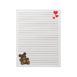 Nalle - 11-tums x 8,5-tums Anteckningsblock