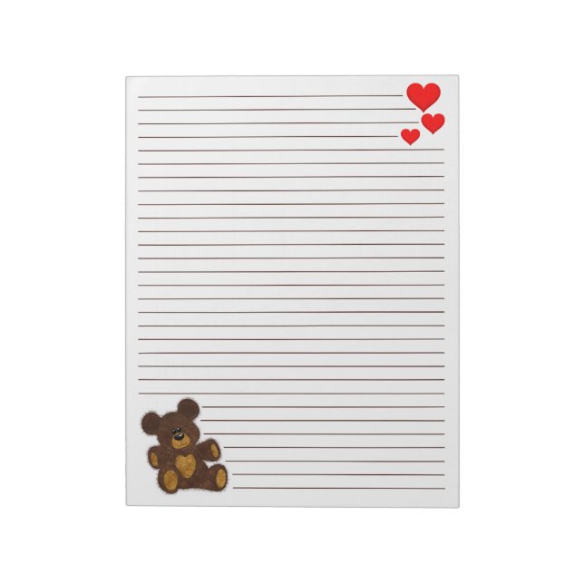 Nalle - 11-tums x 8,5-tums Anteckningsblock (Roterad)