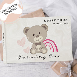 Nalle 1:a födelsedag Rosa Guest Bok