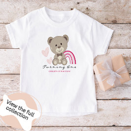 Nalle 1:a födelsedag Rosa Småbarn T-shirt
