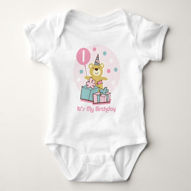 Nalle 1:a födelsedagen T-Shirt (Framsida)