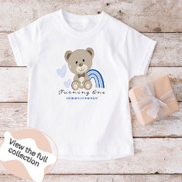 Nalle 1: a födelsedagsblått t shirt