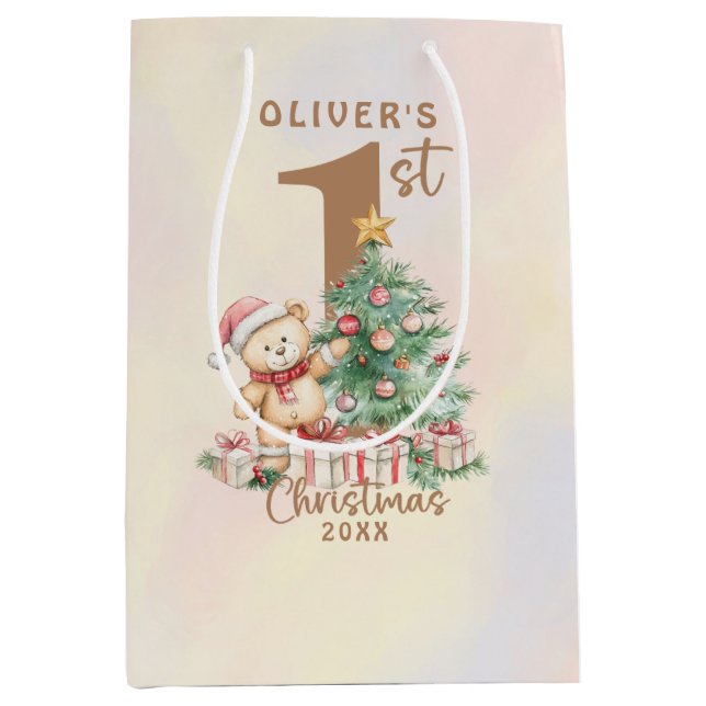 Nalle 1:a jul med Träd och gåvor (Framsidan)