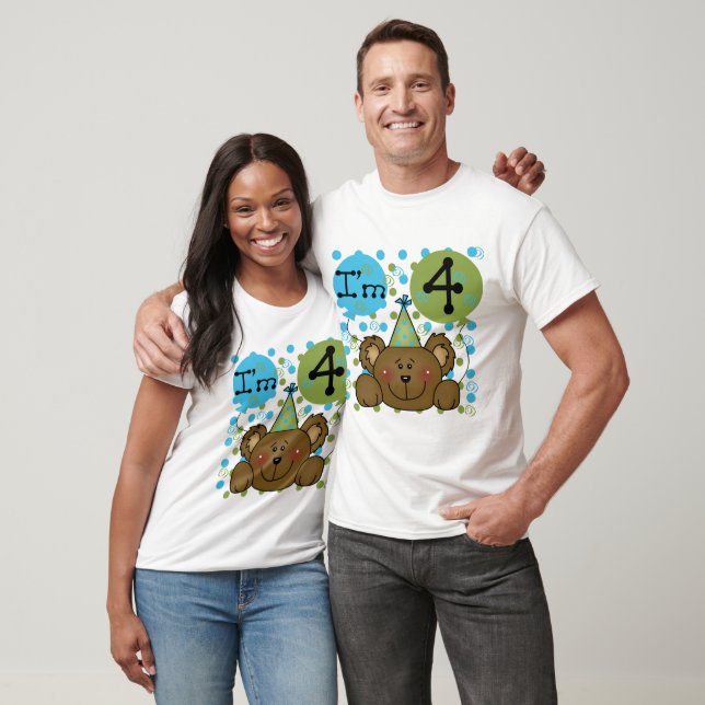 Nalle 4e födelsedagen T-tröjor och presenter Tee (Unisex)