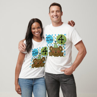 Nalle 4e födelsedagen T-tröjor och presenter Tee Shirt