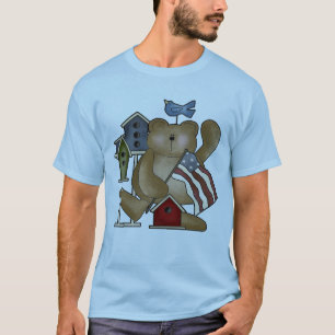 Nalle 4th av Juli T-tröja T Shirt