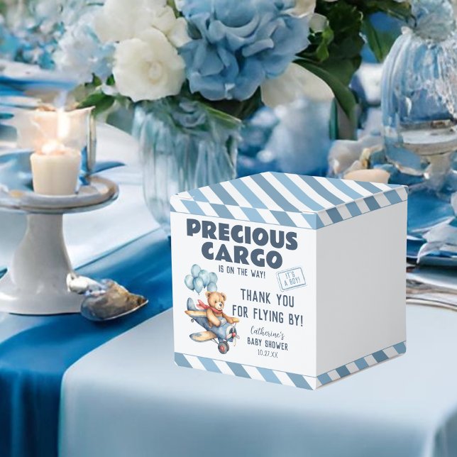 Nalle Airplan Ballogs Boy Baby Shower Presentaskar (Skapare uppladdad)