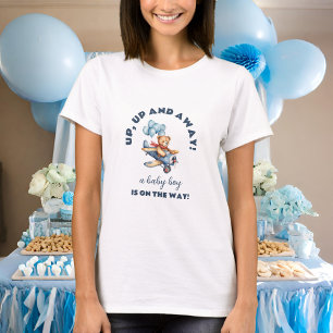 Nalle Airplan Boy Baby Shower Mamma ska vara T Shirt