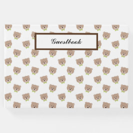 Nalle ANSIKTE MED GRÖNT BOWTIES Gästböcker