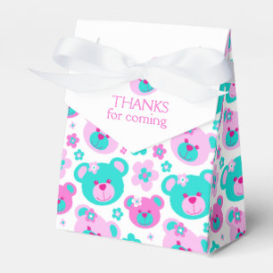 Nalle ansikte och blommor tack vare presentlådan presentaskar