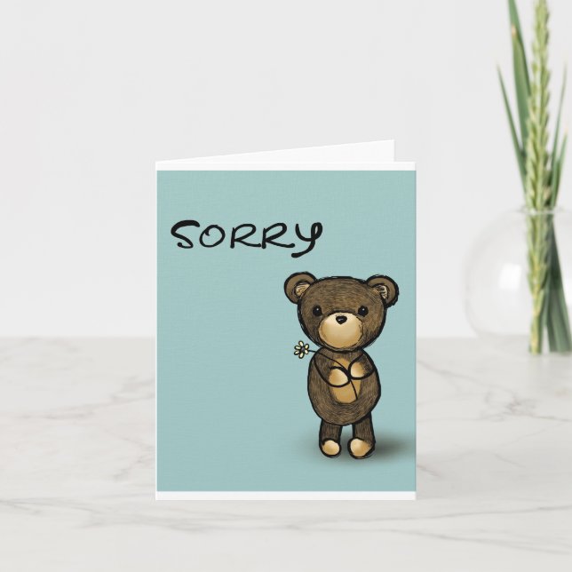 Nalle Apology Cute tecknad Sweet Kort (Framsida)
