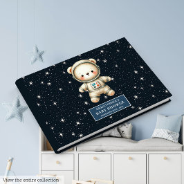 Nalle Astronaut Boy Shower Gästböcker