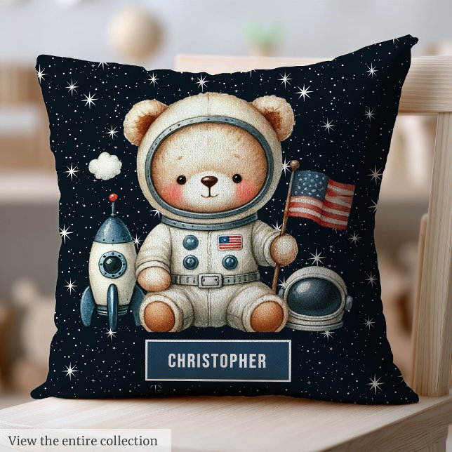 Nalle Astronaut Decorative Pillow Pojke Kudde (Teddy Bear Astronaut Decorative Pillow Baby Boy Room)