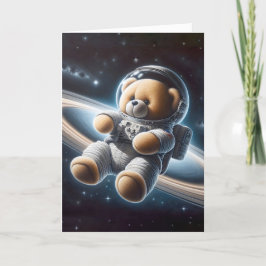 Nalle Astronaut för Nyfödd bebis Boy Kort