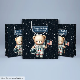 Nalle Astronaut Gift Bag för födelsedagspojke