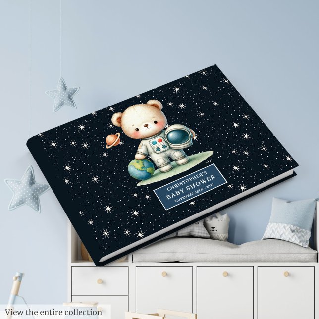 Nalle Astronaut Guest Bok för pojkar (Adorable Teddy Bear Astronaut Guest Book for Boys)