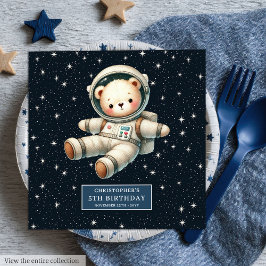 Nalle Astronaut Napkins Baby Shower Pappersservett