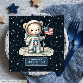 Nalle Astronaut Party Napkins Boy Birthday Pappersservett