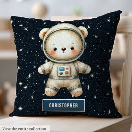 Nalle Astronaut Pillow för Pojke Kudde