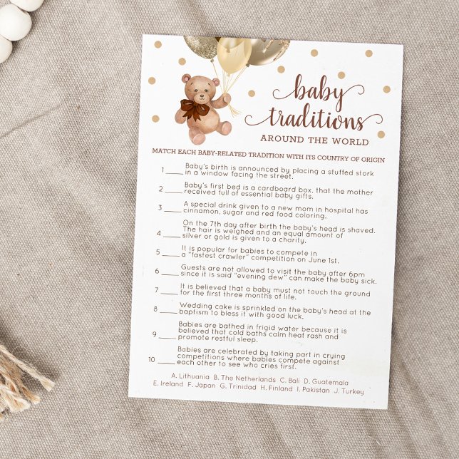 Nalle av  Baby Traditions Game Baby Shower Inbjudningar (Skapare uppladdad)