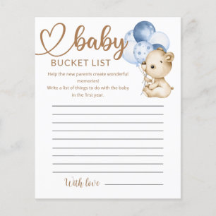 Nalle Baby Bear Baby Shower Bucket List