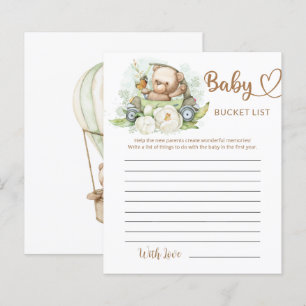 Nalle Baby Bear Baby Shower Bucket List