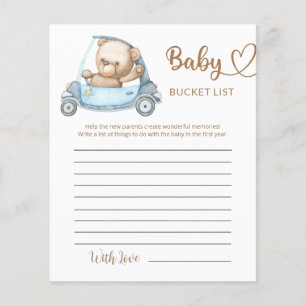 Nalle Baby Bear Baby Shower Bucket List
